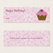 ピンクのカップケーキギフトカード (正面&裏面)