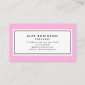 ピンクのカップケーキサークルロゴベーカリーの名刺 予約カード (裏面)