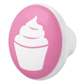 ピンクのカップケーキセラミックドアまたは引き出しプルノブ セラミックノブ (右)