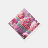 ピンクのカップケーキナプキン！ スタンダードカクテルナプキン (角)