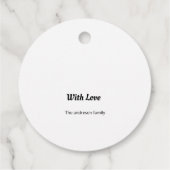 ピンクのカップケーキハッピーバースデー書モダンGIF フェイバータグ (裏面)