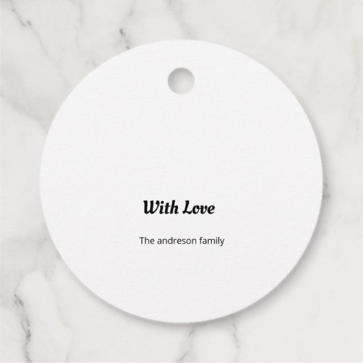 ピンクのカップケーキハッピーバースデー書モダンGIF フェイバータグ (裏面)