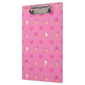 ピンクのカップケーキパターン クリップボード (左)