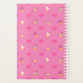 ピンクのカップケーキパターン プランナー手帳 (裏面)