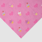 ピンクのカップケーキパターン 薄葉紙 (詳細)