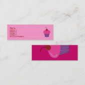 ピンクのカップケーキプロファイルカード スキニー名刺 (正面/裏面)