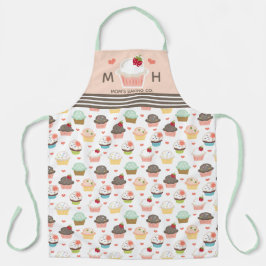 ピンクのカップケーキベーカリーの女の子用エ10代のプロン エプロン