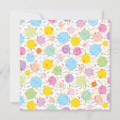 ピンクのカップケーキ誕生パーティーの招待 招待状 (裏面)