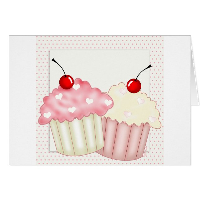 ピンクのカップケーキ (正面横)