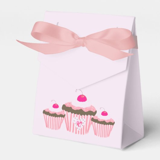 ピンクのカップケーキ フェイバーボックス (正面サイド)