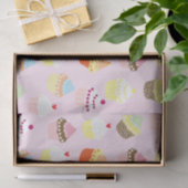 ピンクのカップケーキ 薄葉紙 (ギフト)