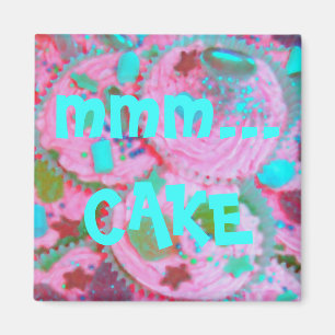 ピンクのカップケーキ'mm..ケーキ冷蔵庫用マグネット マグネット