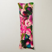 ピンクのカニのリンゴの花 ボディピロー (正面縦)