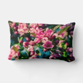 ピンクのカニのリンゴの花 ランバークッション (裏面)