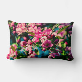 ピンクのカニのリンゴの花 ランバークッション