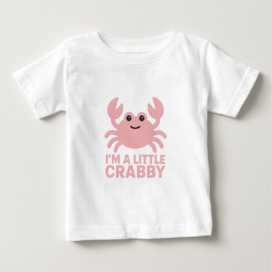 ピンクのカニ – かわいい「イラっとする」 ベビーTシャツ (正面)