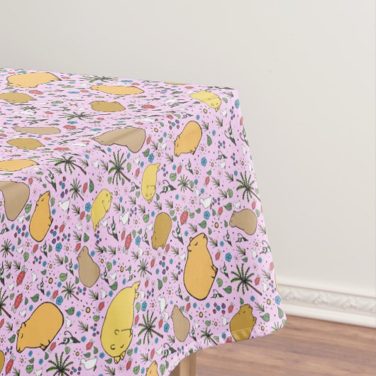 ピンクのカピバラ テーブルクロス (インサイチュ)