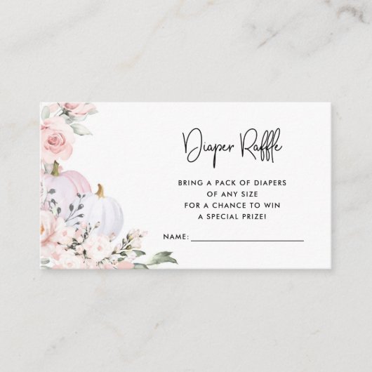 ピンクのカボチャおむつラッフルエンクロージャカード エンクロージャーカード (正面)