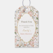ピンクのカボチャと七面鳥のベビーシャワーのお礼ギフト