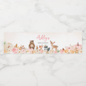 ピンクのカボチャのウッドランド赤ちゃんシャワー ペットボトルラベル (シングルラベル)