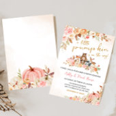 ピンクのカボチャのウッドランド赤ちゃんシャワー 招待状