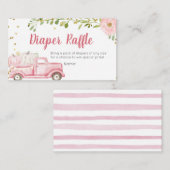 ピンクのカボチャのトラックの赤ちゃんシャワーディーパーレッフルカード エンクロージャーカード (正面/裏面)