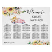 ピンクのカボチャのトラックの赤ちゃんシャワー着席表 ポスター (正面)