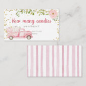 ピンクのカボチャのトラックはキャンディーの数を推測 エンクロージャーカード (正面/裏面)