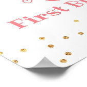 ピンクのカボチャのトラック歓迎サイン ポスター (角)