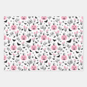 ピンクのカボチャのハロウィーン ラッピングペーパーシート (正面)