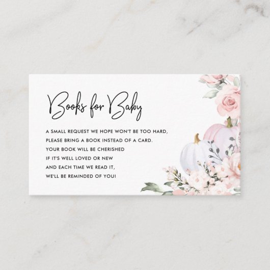 ピンクのカボチャのベビー囲いカード用ブック エンクロージャーカード (正面)