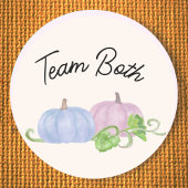 ピンクのカボチャの双子のジェンダーがチームの両方を明らかにする ラウンドシール