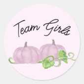 ピンクのカボチャの双子のジェンダーがチームガールを明かす ラウンドシール (正面)