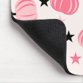 ピンクのカボチャの星付き模様 マウスパッド (コーナー)