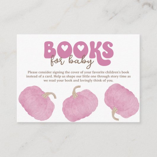ピンクのカボチャの本でベビーエンクロージャカード エンクロージャーカード (正面)