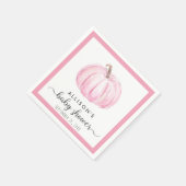 ピンクのカボチャの水の色ベビーガールシャワー スタンダードカクテルナプキン (角)