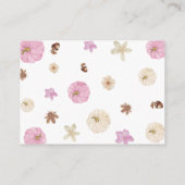 ピンクのカボチャの花のベビーシャワーおむつくじ エンクロージャーカード (裏面)
