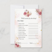 ピンクのカボチャは赤ちゃんのシャワーゲームカードを願う 招待状 (正面)