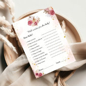 ピンクのカボチャは赤ちゃんのシャワーゲームカードを願う 招待状