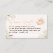 ピンクのカボチャフローラおむつラッフルベビーシャワー エンクロージャーカード (正面)