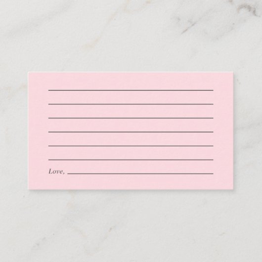 ピンクのカボチャフローラ言葉のアドバイス赤ちゃんシャワー エンクロージャーカード (裏面)