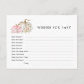 ピンクのカボチャ女の子の赤ちゃんシャワーの願いベビーカード ポストカード (正面)