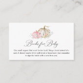 ピンクのカボチャ女の子の赤ちゃんシャワーブックリクエスト エンクロージャーカード (正面)