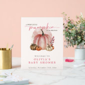 ピンクのカボチャ彼女の方法で女の子の赤ちゃんシャワー歓迎 アクリルサイン (ウェディング)