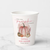 ピンクのカボチャ彼女の方法ピンクの女の子の赤ちゃんシャワー 紙コップ (正面)