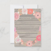 ピンクのカボチャ素朴な花のサンキューカード サンキューカード (裏面)