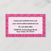 ピンクのカムフラージュの迷彩柄パターン 名刺 (裏面)
