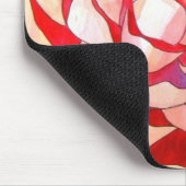 ピンクのカメリアの花のアートデザイン マウスパッド (コーナー)