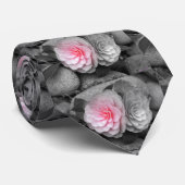 ピンクのカメリア写真 ネクタイ (ロール)