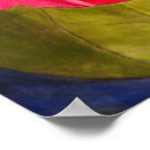 ピンクのカメリア水彩花絵画の芸術 ポスター (角)